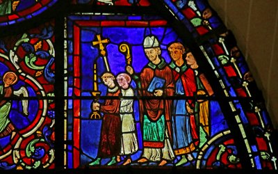 Scène uit het leven van St. Martin, kathedraal van Chartres door French School